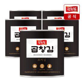 상품 이미지: (신선집중) 광천김 프리미엄 곱창 캔김 30g x 5캔 / 최신제조 햇김 1캔당 54매입 / 최신제조