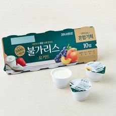 상품 이미지: 불가리스 요거트 딸기 + 플레인 + 포도 + 복숭아, 85g, 10개입, 1세트