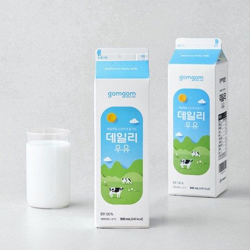 상품 이미지: 곰곰 데일리 우유, 900ml, 2개
