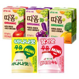 상품 이미지: 바나나맛 우유 /딸기맛우유 mini 2종/ 따옴 유기농주스 3종 중 선택