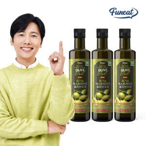 상품 이미지: 유기농 냉압착 엑스트라버진 올리브오일 올리브유 250ml x 3병 / 스페인산 피쿠알 품종 올리브 저온압착