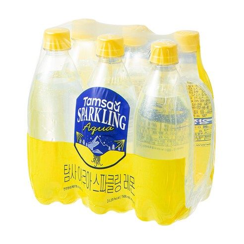 상품 이미지: 탐사 아쿠아 스파클링 레몬 무라벨, 500ml, 6개