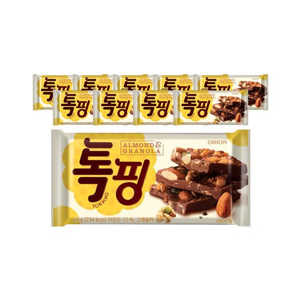상품 이미지: 오리온 톡핑 아몬드 그래놀라 43g, 10입, 1개