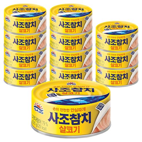 상품 이미지: 사조참치 살코기 안심따개, 100g, 12개