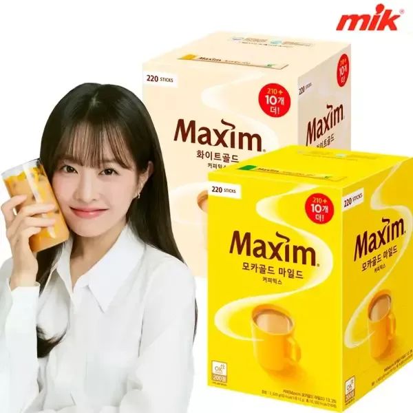 상품 이미지: 맥심 화이트골드 220T /모카골드 커피믹스 220T [라떼/카누/다크/마일드/아메리카노/믹스커피/스테비아/디카페인]
