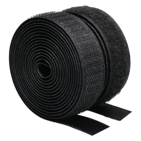 상품 이미지: 쿠말 접착 초강력 벨크로 테이프 갈고리면 20mm x 5m + 부착면 20mm x 5m 세트, 블랙, 1세트