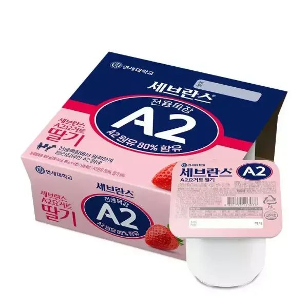 상품 이미지: [최종 11,900원] 연세 A2 요거트 딸기 80g x 24개