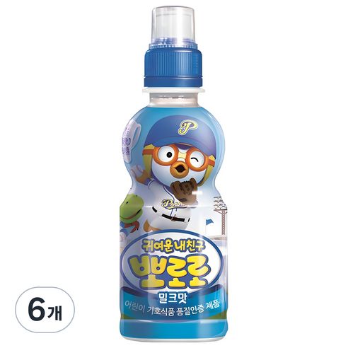 상품 이미지: 팔도 귀여운내친구 뽀로로 밀크맛, 235ml, 6개