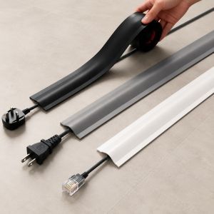 상품 이미지: 잘라쓰는 전선 몰딩 테이프 PVC 바닥 쫄대 가리개 몰드 커버 랜선 케이블 정리 전기선