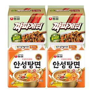 상품 이미지: 농심 짜파게티 10개 +안성탕면 10개 (총 20봉)
