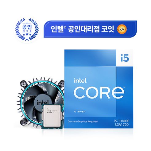 상품 이미지: [인텔 정품] 인텔 CPU i5-13400F 랩터레이크 박스(쿨러포함)