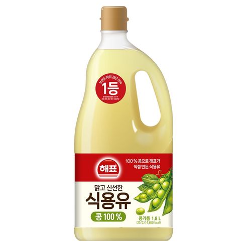 상품 이미지: 해표 콩기름 식용유, 1.8L, 1개