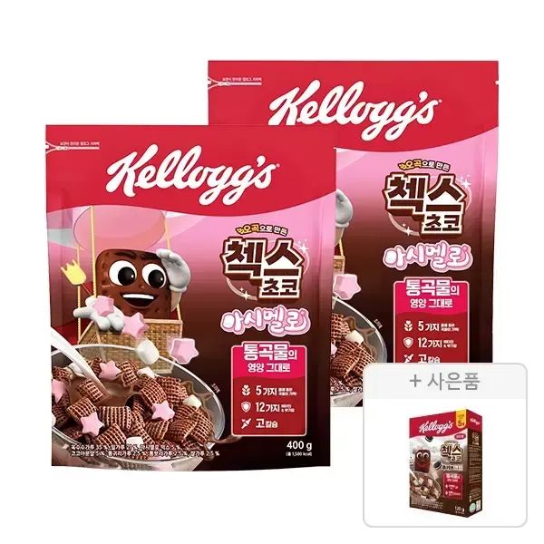 상품 이미지: 켈로그 첵스초코 마시멜로 400g, 2개 + 증정(쿠키앤크림 120g, 1개)