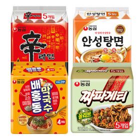 상품 이미지: 배홍동 막국수 4입+신라면 5입+안성탕면 5입+짜파게티 5입 (총 19봉)
