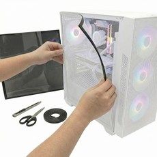 상품 이미지: 컴퓨터 메쉬필터 먼지망 PC 자석 먼지필터, 화이트, 1개