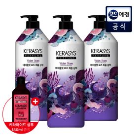 상품 이미지: 케라시스 퍼퓸 바이올렛 로즈 샴푸/린스 1L x 3개 +극손상 울트랴 샴푸 180ml