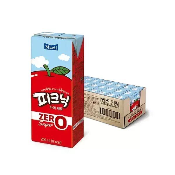 상품 이미지: 매일유업 피크닉 사과 제로, 200ml, 24개입, 1개