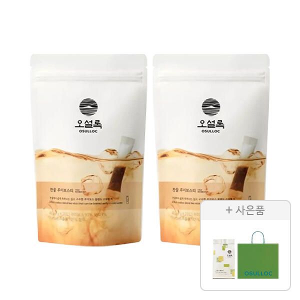 상품 이미지: 오설록 찬물 루이보스티 20입, 2개+증정(그린티웨하스 100g, 1개+러닝 쇼핑백(소), 1개)