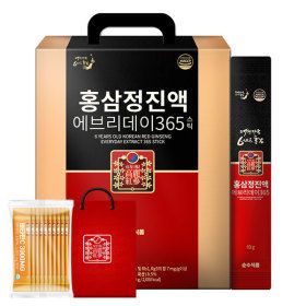 상품 이미지: 홍삼정 에브리데이 홍삼스틱 (+비타민C10포) 1박스(100포+선물용 쇼핑백) 6년근 홍삼 365 (~5/19)