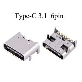 상품 이미지: C-타입 6핀 / 암잭 / USB 3.1 / SMT 커넥터 / female