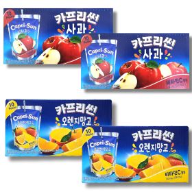상품 이미지: 카프리썬 사과맛20 + 오렌지망고맛20 4박스 40봉지 단체 학교 어린이 간식 최신제조 4박스 합40개