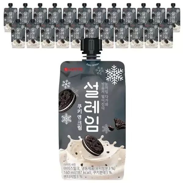 상품 이미지: [슈팅냉동] 롯데웰푸드 설레임 쿠키앤크림, 160ml, 24개