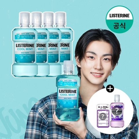 상품 이미지: 쿨민트 마일드 750ml x4+(증정)엔하이픈 아크릴스탠드(랜덤)+250ml 랜덤(마일드)