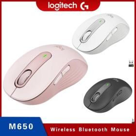 상품 이미지: 로지텍 M650 블루투스 무선 마우스 소형 및 중형 PC Mac 멀티 디바이스 크롬북용 무음 클릭 마우스