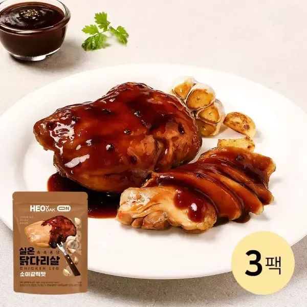 상품 이미지: [허닭] 촉촉 퐁당 실온 닭다리살 소이갈릭맛 3팩