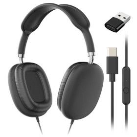 상품 이미지: 맥스틸 C타입 + USB 유선 헤드셋 마이크 어학용 게이밍 게임용 PC 아이패드 태블릿 헤드폰 유아 GM-HC50