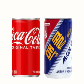 상품 이미지: 코카콜라 맥콜 미니캔 음료 190ml 두가지맛 (각15캔씩)총30캔