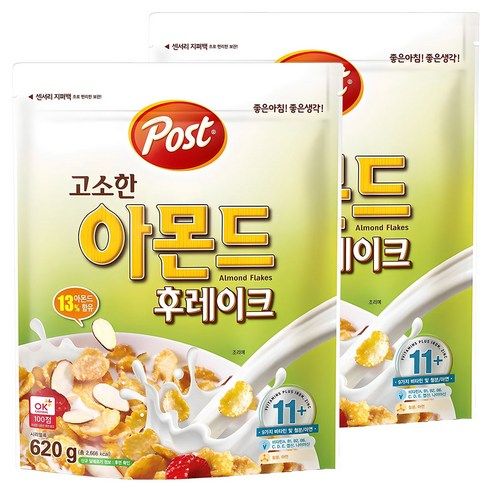 상품 이미지: 포스트 고소한 아몬드 후레이크 시리얼, 620g, 2개