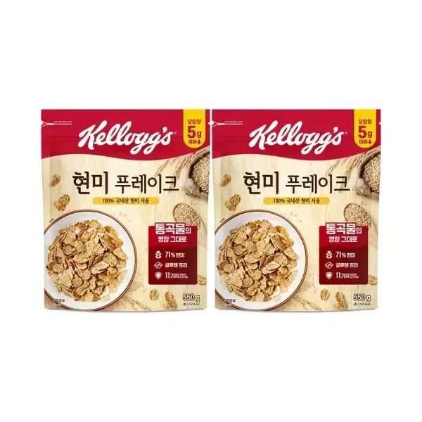 상품 이미지: 켈로그 현미후레이크, 550g, 2개