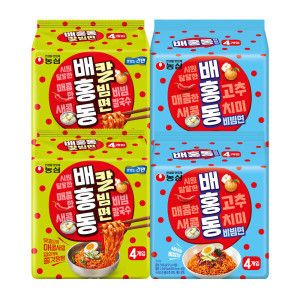 상품 이미지: 배홍동 비빔면 8입 + 배홍동 칼빔면 8입 (총 16봉)
