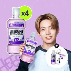상품 이미지: 리스테린 토탈케어 마일드 750ml 4개 + 토탈케어 마일드 100ml 1개 + 엔하이픈 키링 랜덤 1개 증정
