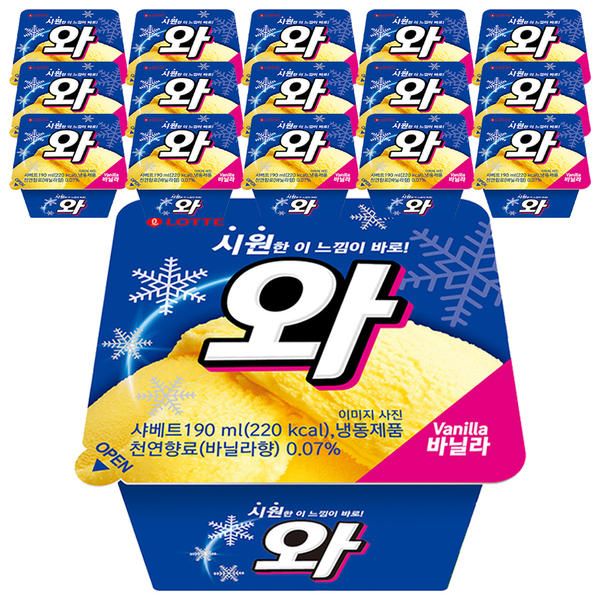 상품 이미지: [슈팅냉동] 롯데웰푸드 와 바닐라 190ml, 16개