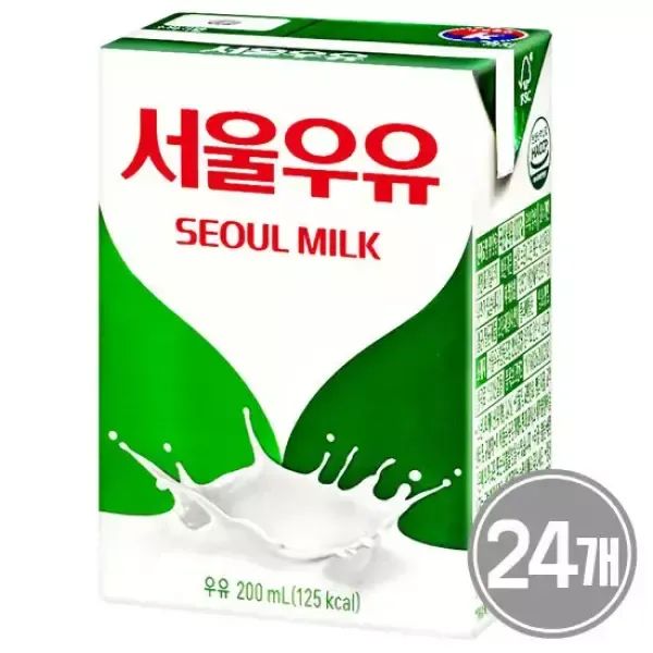 상품 이미지: 서울 멸균우유 200ml 24개 흰우유 팩우유