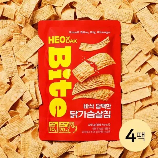 상품 이미지: [허닭BITE] 실온 바삭 담백한 닭가슴살칩 4팩