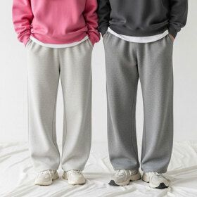 상품 이미지: (20%쿠폰)특양면 세미 와이드 스웨트 팬츠 봄 가을 남자 여자 트레이닝 츄리닝 바지 겨울 기모 남성 운동복