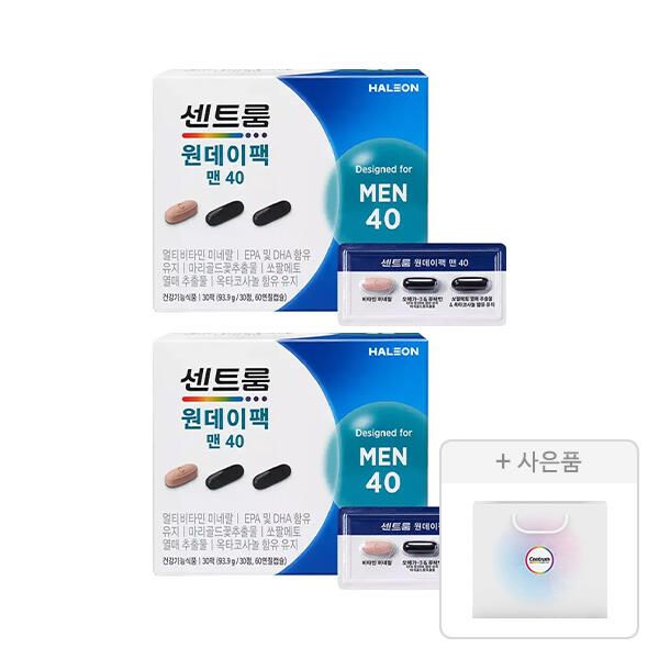 상품 이미지: 센트룸 원데이팩 맨40, 2개 + 증정(쇼핑백, 1개)