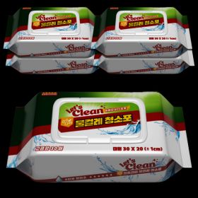 상품 이미지: 물걸레청소포 대형 5팩/총150매(팩당30매) 렛츠클린 고급형 베이킹소다