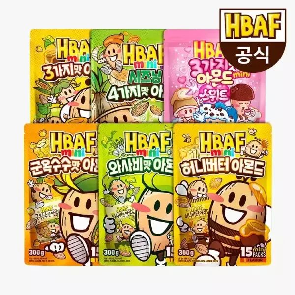 상품 이미지: [HBAF] 바프 미니팩 아몬드 15봉 세트