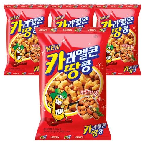 상품 이미지: 크라운 카라멜콘 땅콩, 72g, 4개