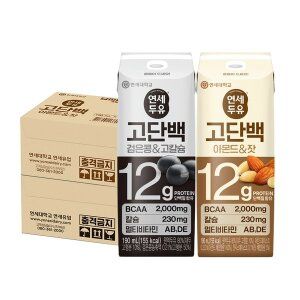 상품 이미지: 연세두유 프로틴 고단백 두유 아몬드 잣 16팩+ 고단백 검은콩 고칼슘 16팩 (총32팩)