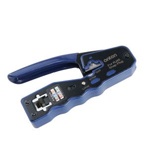 상품 이미지: 크림핑 관통형 랜툴 RJ45 전용 압착기 컷팅 CAT5e CAT6 플러그 커넥터 잭 네트워크 케이블 작업 필수 공구