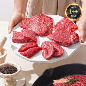 상품 이미지: (신선집중) 1++NO.9 등급 한우 100g+100g 골라담기 7종 택1 / 국거리 불고기 등심 (2개사면 무료배송)