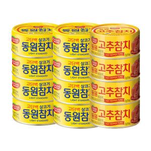 상품 이미지: 동원 라이트 스탠다드 150G 8캔 + 고추참치 150G 4캔