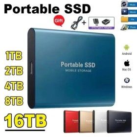 상품 이미지: 휴대용 HDD 신제품 솔리드 HD 드라이브 맥/휴대폰용 미니 디스크 1TB 외장 2024 스테이트 SSD 2TB 하드 USB