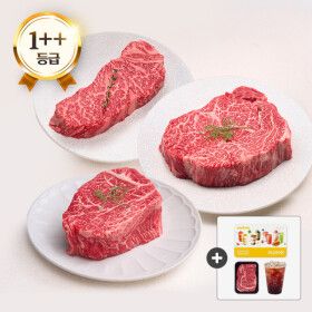 상품 이미지: (신선집중) 엄마네한우 1++등급 투뿔 한우 600g 구이세트 (등심+안심+채끝)