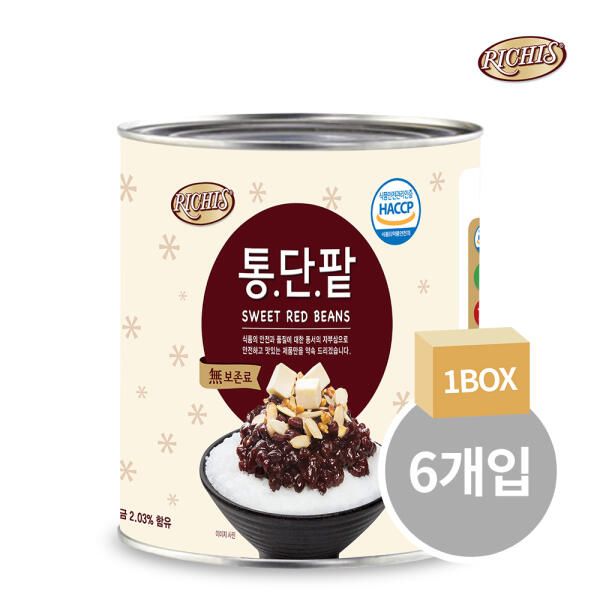상품 이미지: 동서 리치스 통단팥 3kg × 6캔